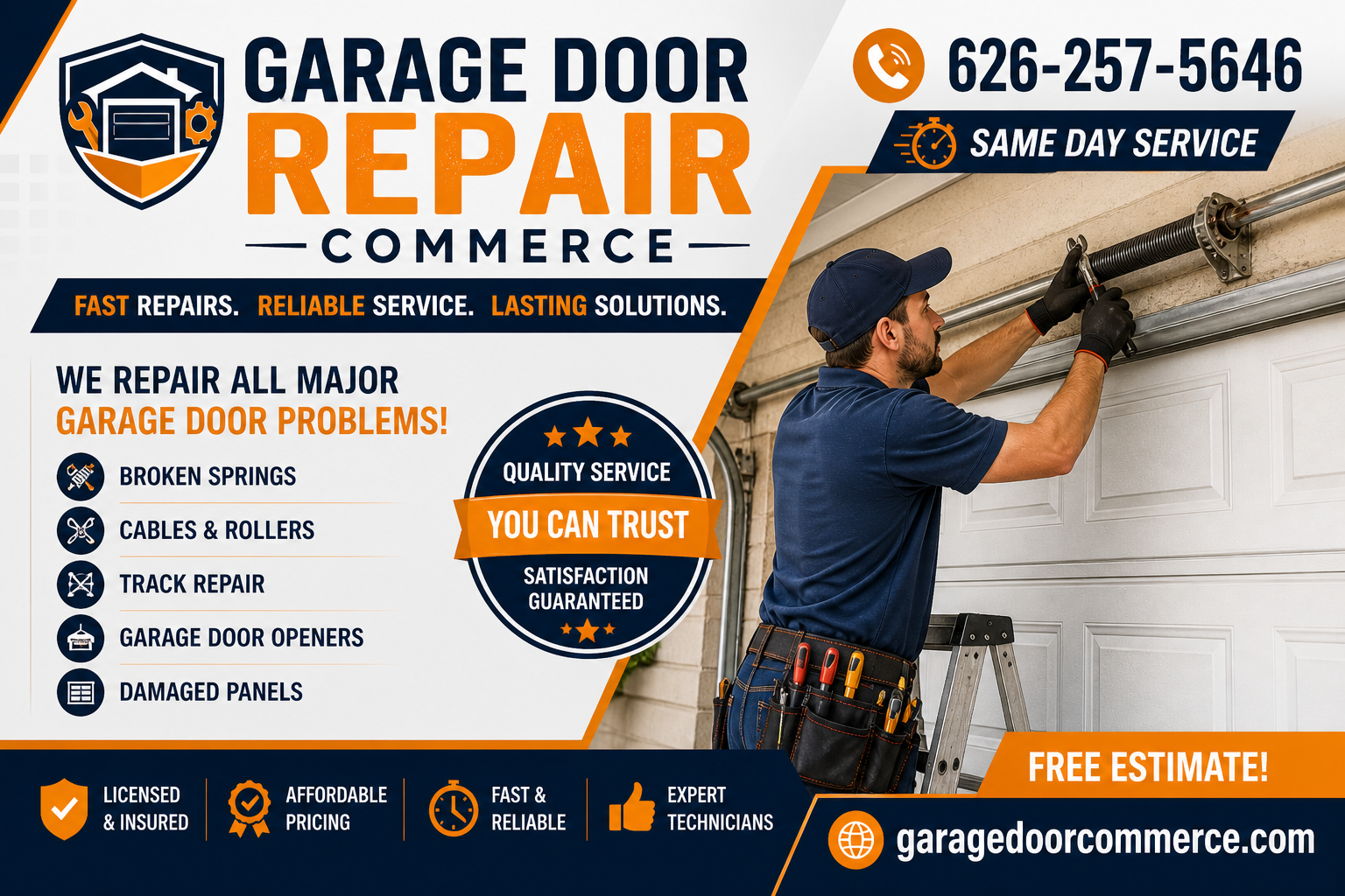 Garage Door Commerce | Affordable Repair & New Installations